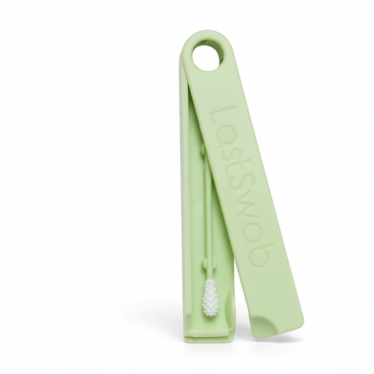 Coton tige reutilisable vert